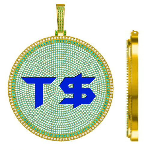 CUSTOM LETTER NECKLACE 3D BIG DISC