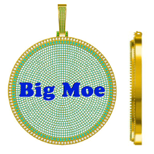 CUSTOM LETTER NECKLACE 3D BIG DISC