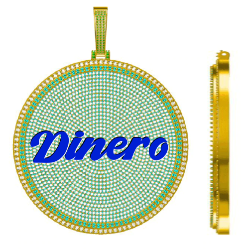 CUSTOM LETTER NECKLACE 3D BIG DISC