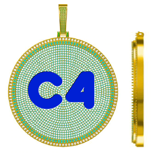 CUSTOM LETTER NECKLACE 3D BIG DISC
