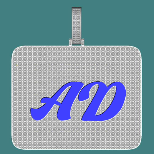 CUSTOM LETTER NECKLACE 3D BIG SQUARE