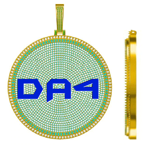 CUSTOM LETTER NECKLACE 3D BIG DISC