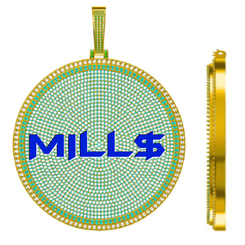 CUSTOM LETTER NECKLACE 3D BIG DISC