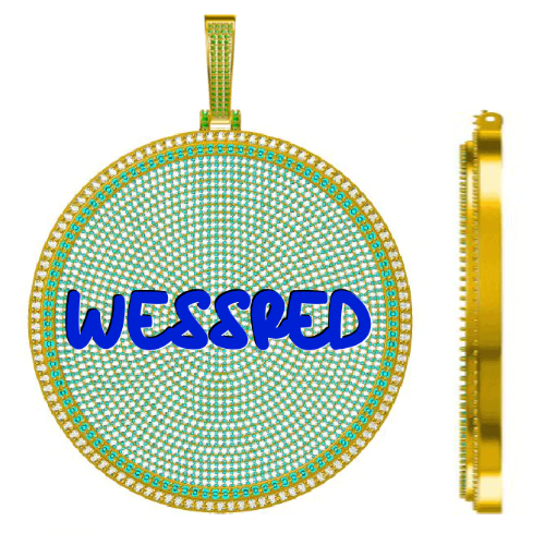 CUSTOM LETTER NECKLACE 3D BIG DISC