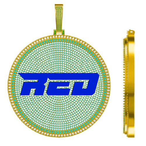 CUSTOM LETTER NECKLACE 3D BIG DISC