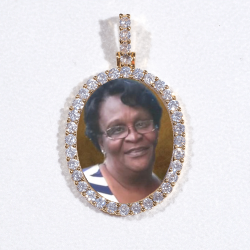 3D Oval Custom Picture Pendant