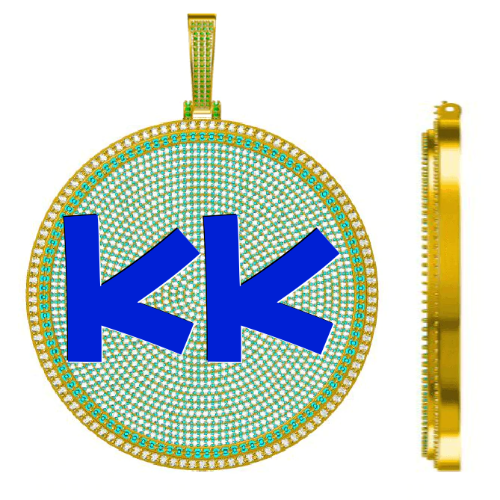 CUSTOM LETTER NECKLACE 3D BIG DISC