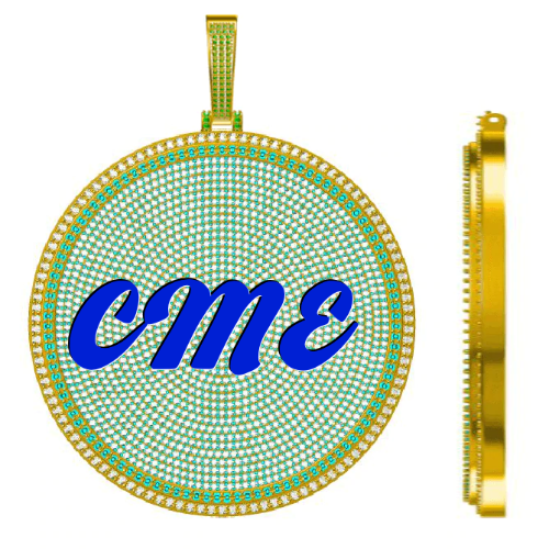 CUSTOM LETTER NECKLACE 3D BIG DISC