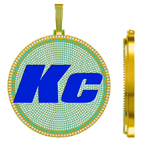 CUSTOM LETTER NECKLACE 3D BIG DISC