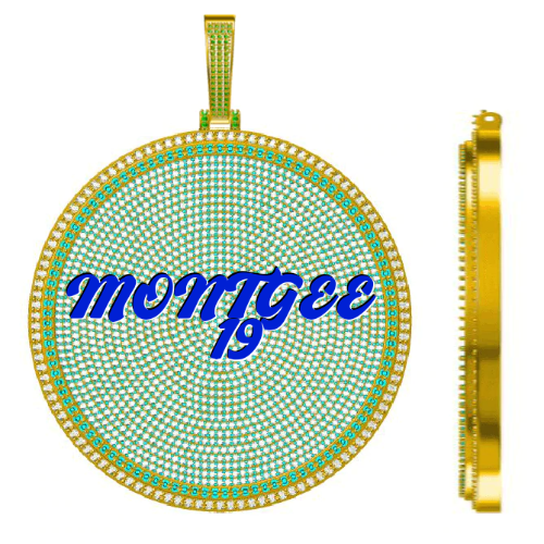 CUSTOM LETTER NECKLACE 3D BIG DISC