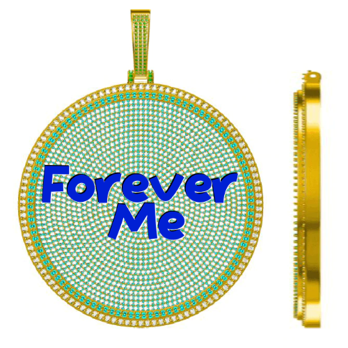 CUSTOM LETTER NECKLACE 3D BIG DISC