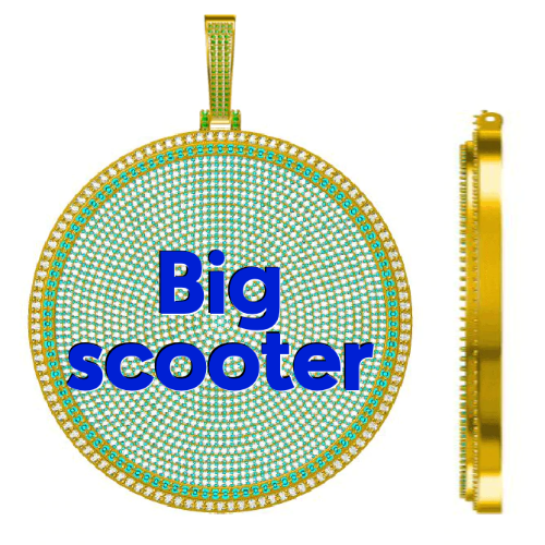 CUSTOM LETTER NECKLACE 3D BIG DISC