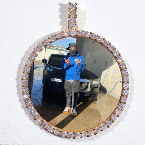 LARGE 3D CIRCLE CUSTOM PICTURE PENDANT