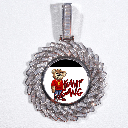 Large 3D Baguette Custom Picture Pendant