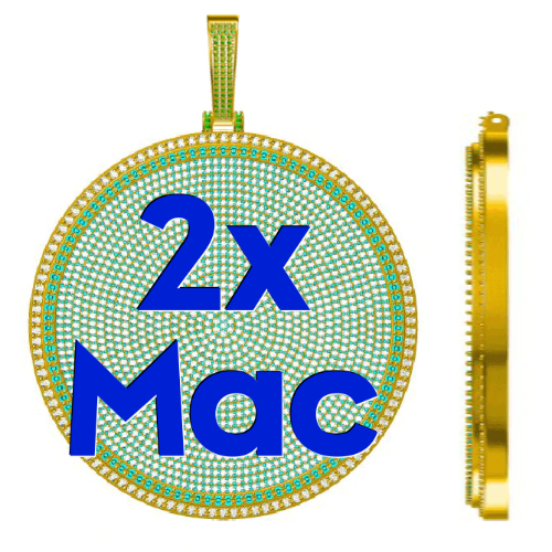 CUSTOM LETTER NECKLACE 3D BIG DISC
