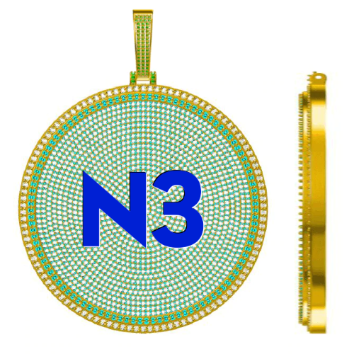 CUSTOM LETTER NECKLACE 3D BIG DISC