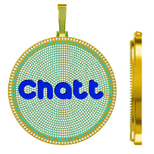 CUSTOM LETTER NECKLACE 3D BIG DISC