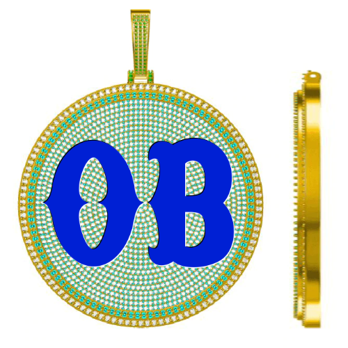 CUSTOM LETTER NECKLACE 3D BIG DISC