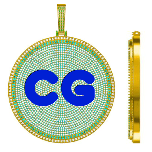 CUSTOM LETTER NECKLACE 3D BIG DISC