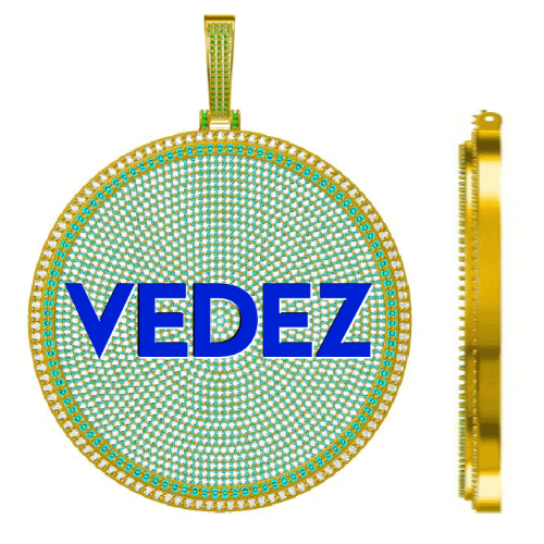 CUSTOM LETTER NECKLACE 3D BIG DISC