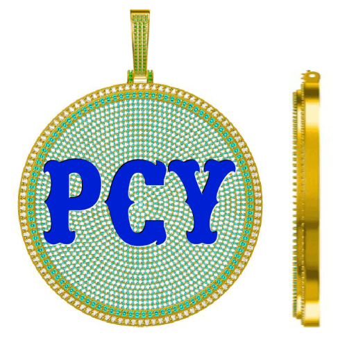 CUSTOM LETTER NECKLACE 3D BIG DISC
