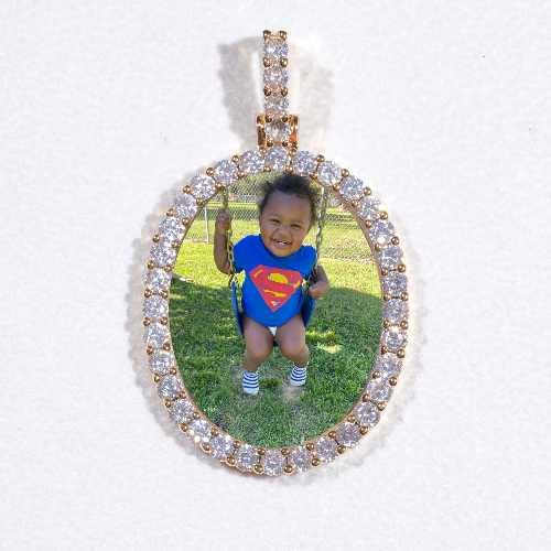 3D Oval Custom Picture Pendant