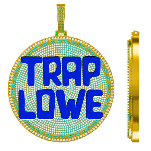 CUSTOM LETTER NECKLACE 3D BIG DISC
