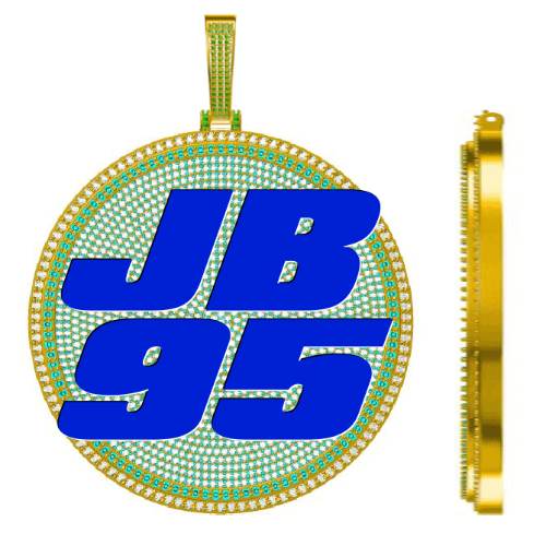 CUSTOM LETTER NECKLACE 3D BIG DISC