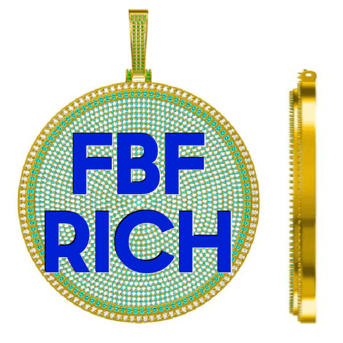 CUSTOM LETTER NECKLACE 3D BIG DISC
