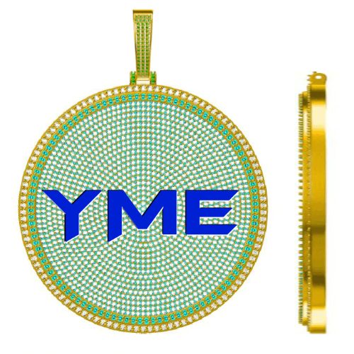 CUSTOM LETTER NECKLACE 3D BIG DISC