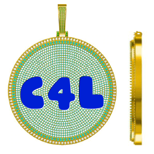 CUSTOM LETTER NECKLACE 3D BIG DISC
