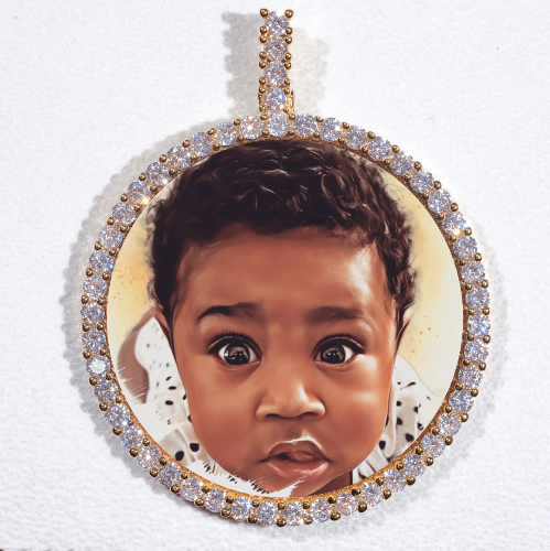 LARGE 3D CIRCLE CUSTOM PICTURE PENDANT