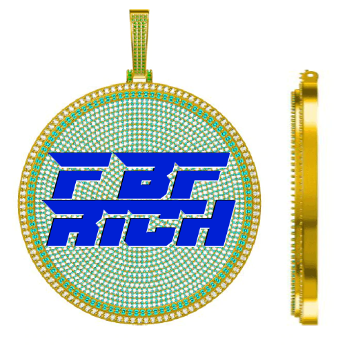 CUSTOM LETTER NECKLACE 3D BIG DISC