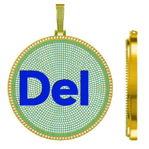 CUSTOM LETTER NECKLACE 3D BIG DISC