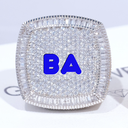 CUSTOM LETTER 3D ICED RING