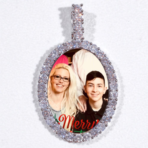 Large 3D Oval Custom Picture Pendant