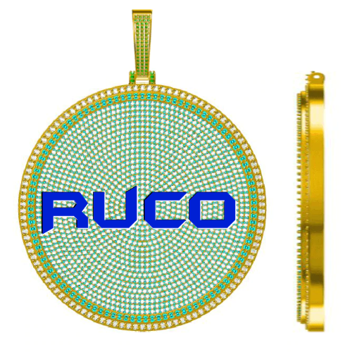 CUSTOM LETTER NECKLACE 3D BIG DISC