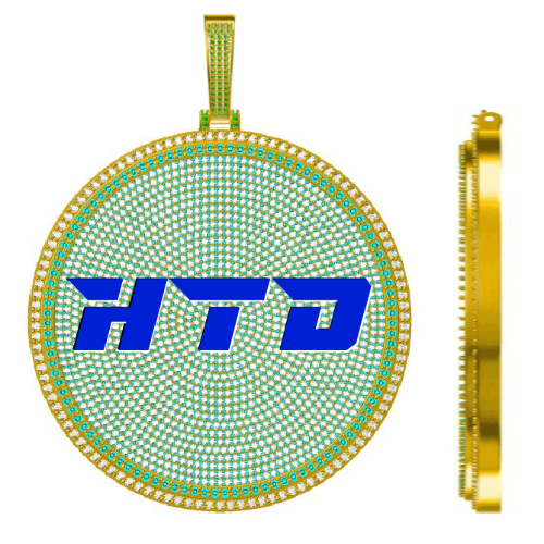 CUSTOM LETTER NECKLACE 3D BIG DISC