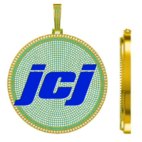 CUSTOM LETTER NECKLACE 3D BIG DISC