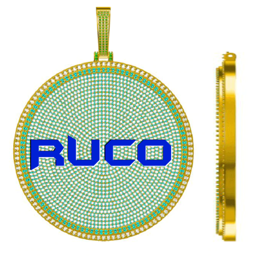 CUSTOM LETTER NECKLACE 3D BIG DISC