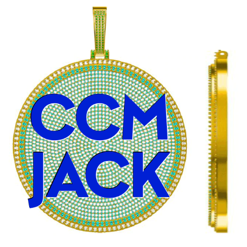CUSTOM LETTER NECKLACE 3D BIG DISC