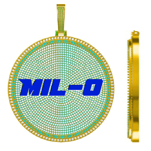 CUSTOM LETTER NECKLACE 3D BIG DISC