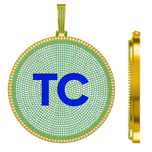 CUSTOM LETTER NECKLACE 3D BIG DISC