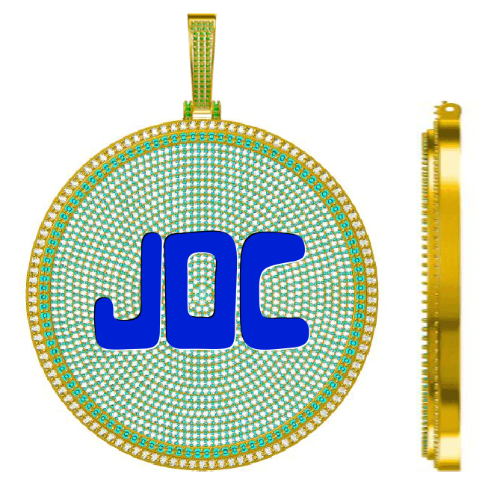 CUSTOM LETTER NECKLACE 3D BIG DISC