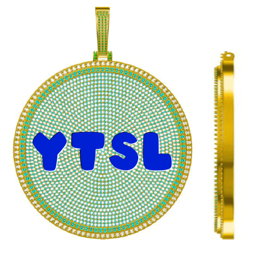 CUSTOM LETTER NECKLACE 3D BIG DISC