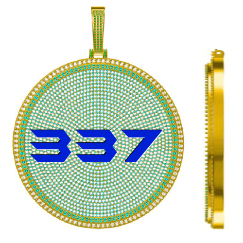 CUSTOM LETTER NECKLACE 3D BIG DISC