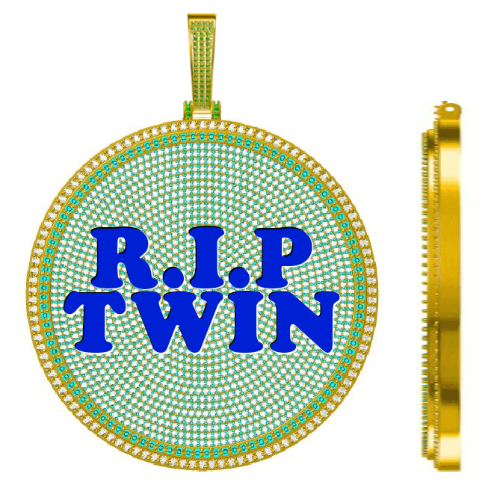 CUSTOM LETTER NECKLACE 3D BIG DISC