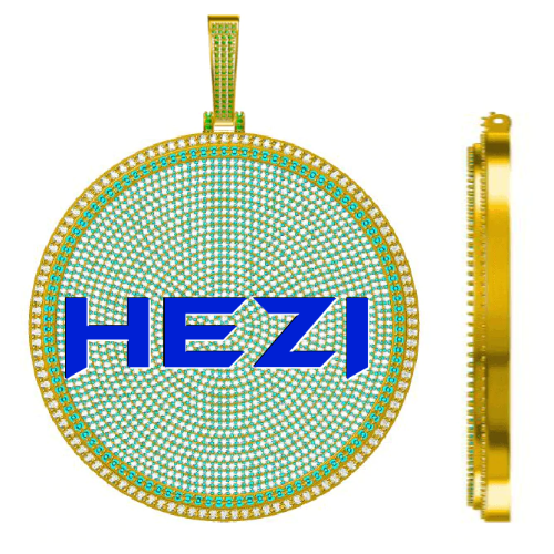 CUSTOM LETTER NECKLACE 3D BIG DISC
