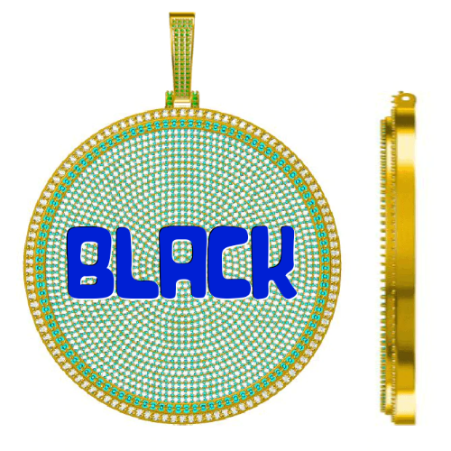 CUSTOM LETTER NECKLACE 3D BIG DISC