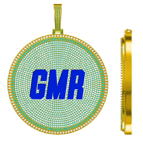 CUSTOM LETTER NECKLACE 3D BIG DISC